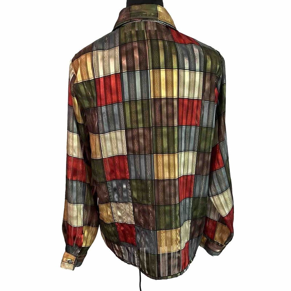 Yves St Clair Women's 10 Semi Sheer Collar Vintage Secretary Blouse Top As Is - Picture 8 of 10